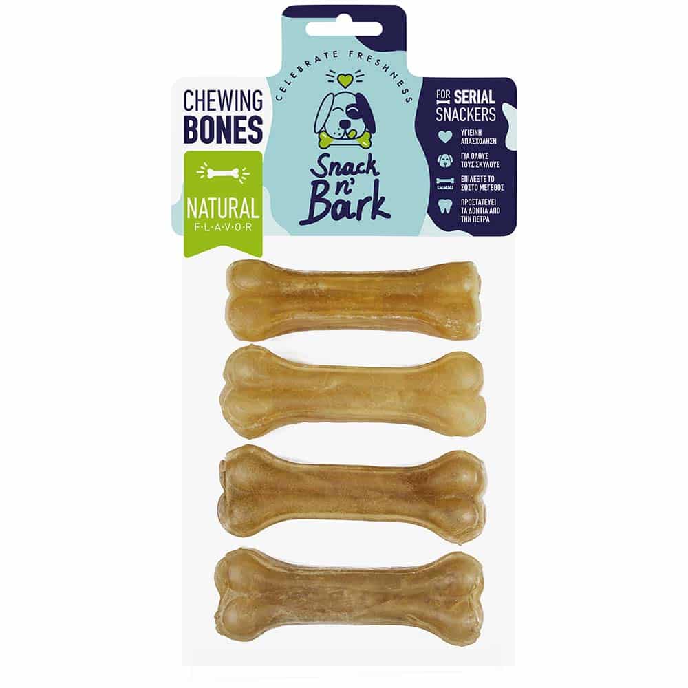 80302.jpg SNACK N BARK CHEWING BONE NATURAL 10cm 45gr x 4 pcs - Image 1