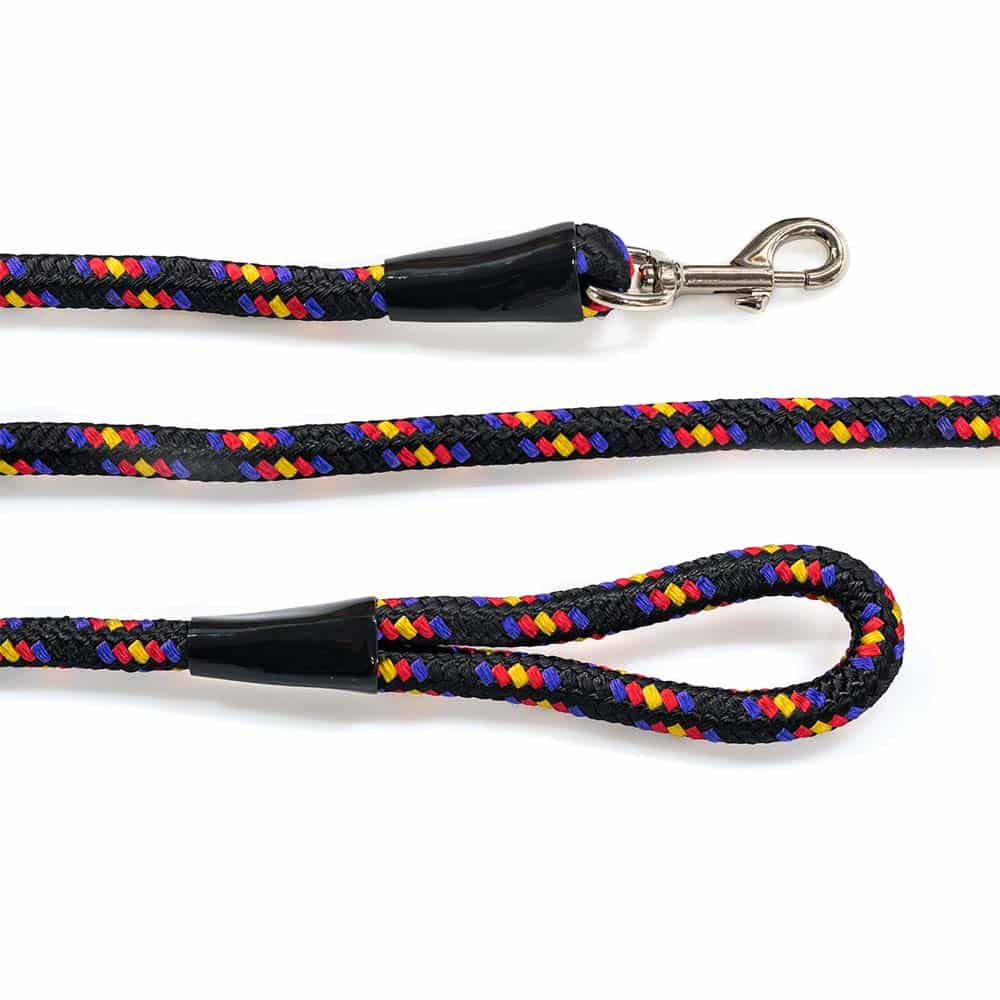 88735.jpg GLEE LEASH, ROUND MIX COLOR BLACK MEDIUM 12mmx183cm - Image 1