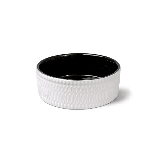 85729.jpg CERAMIC EMBOSSED BOWL WITH INSIDE BLACK GLAZE S 400ML - Image 1