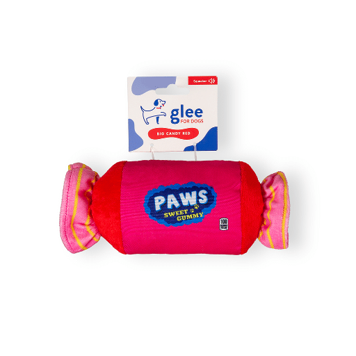 91042.jpg GLEE DOG TOY CANDY RED SQUEAKY - Image 1