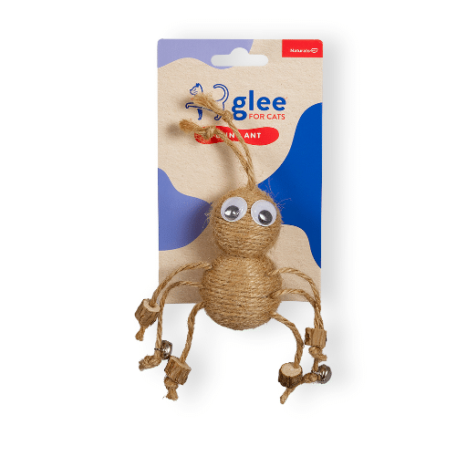 91088.jpg GLEE CAT TOY FUNNY ANT WITH JUTE BELL - Image 1