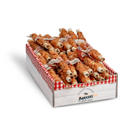 80442.jpg THE BARKERS CHICKEN STICK WITH BEEF SMOKED FILLING 30CM 100gr 20 PCS - Image 1