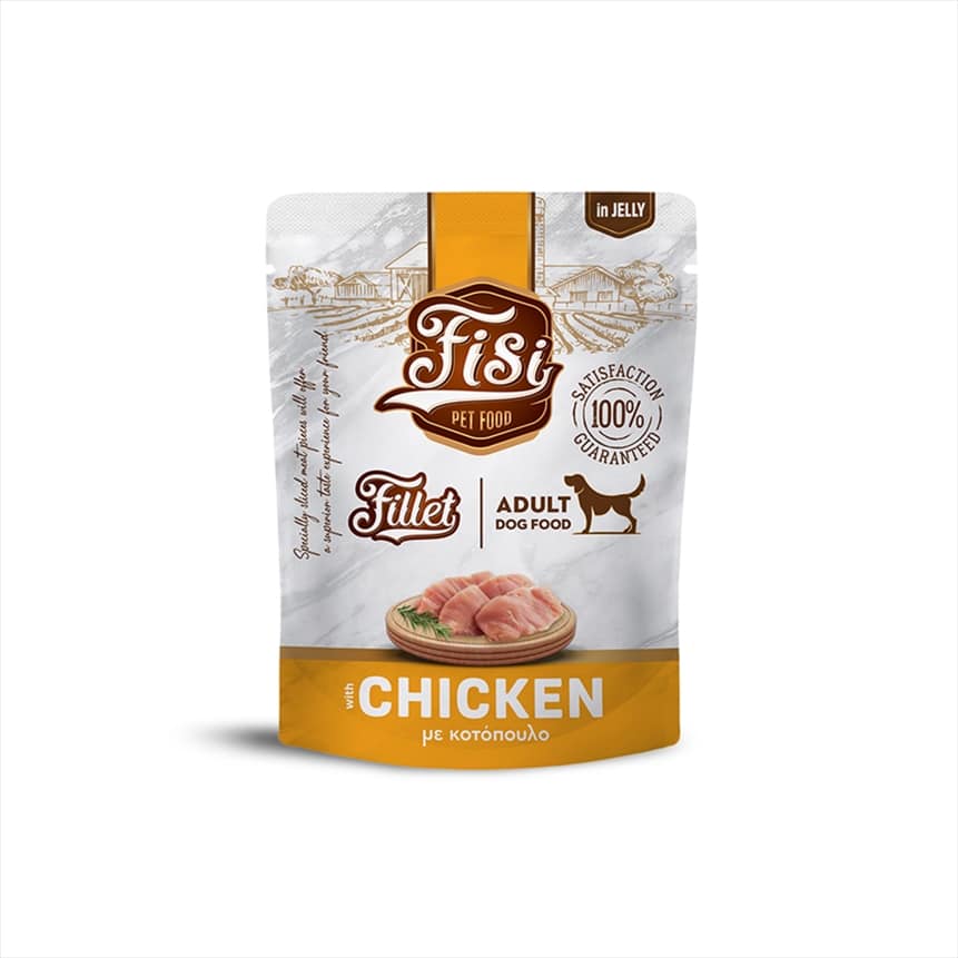 FS700.jpg FISI FILLET DOG ADULT CHICKEN IN JELLY POUCHES 500 GR - Image 1
