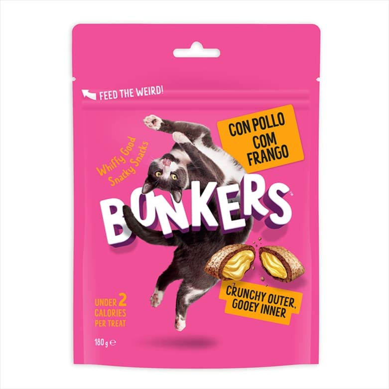 BO1001.jpg BONKERS CAT TREATS DRY PAW LICKIN CHICKEN 180gr - Image 1