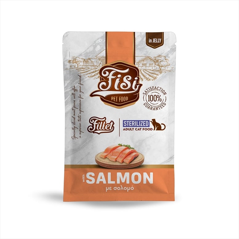 FS752.jpg FISI FILLET CAT STERILIZED SALMON IN JELLY POUCH 85gr - Image 1