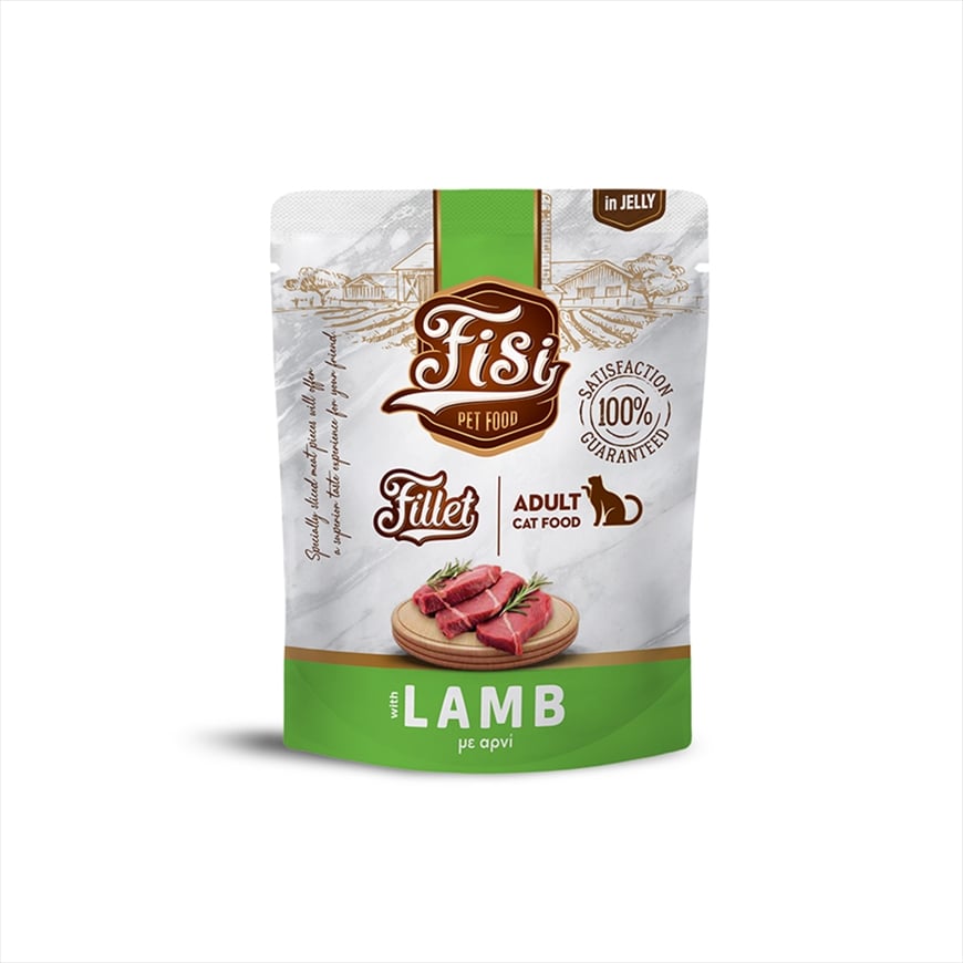 FS803.jpg FISI FILLET CAT ADULT LAMB IN JELLY POUCH 300gr - Image 1