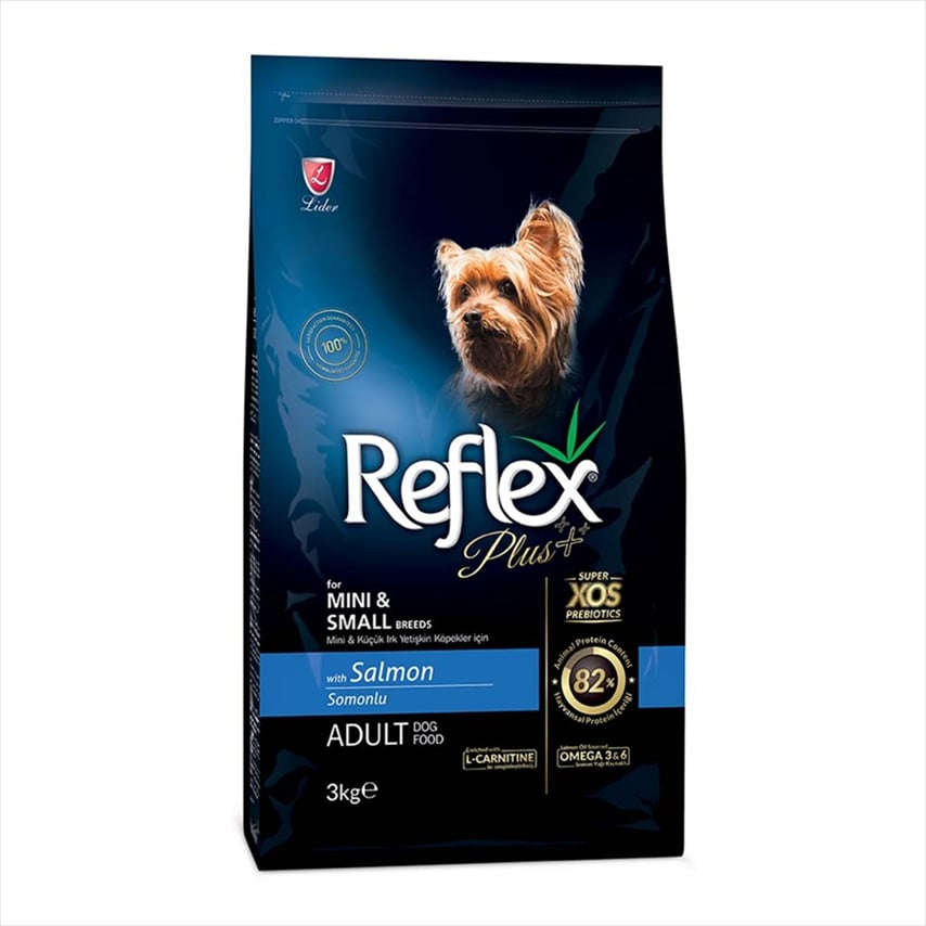 L10903.jpg REFLEX PLUS MINI SMALL BREED ADULT DOG FOOD SALMON 3KG - Image 1