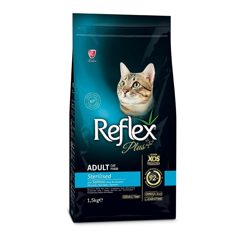 L10985.jpg REFLEX PLUS STERILISED CAT FOOD SALMON 1,5KG - Image 1
