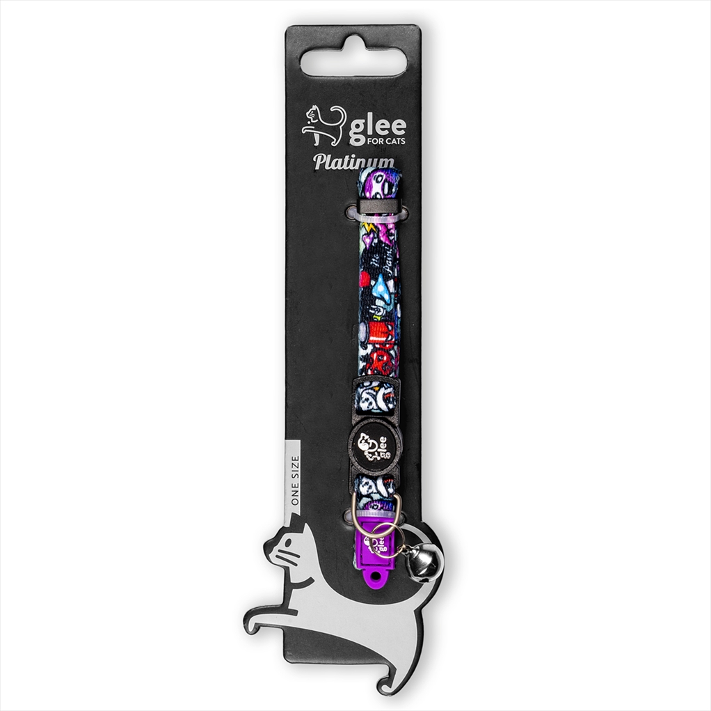 GL035.jpg GLEE CAT COLLAR WITH BELL GHOST CITY XS 1,0cm x 22cm-35cm - Image 1