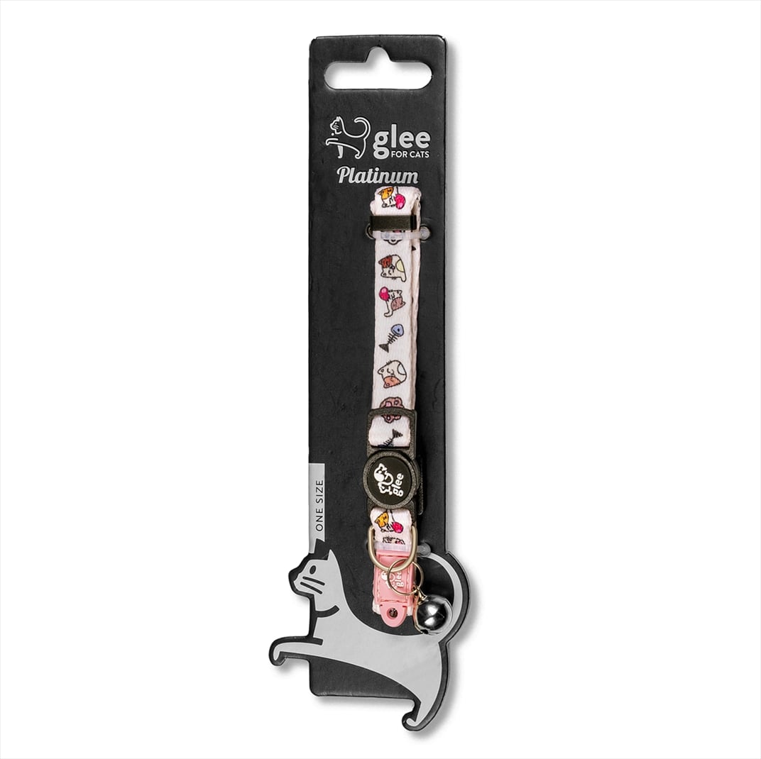 GL340.jpg GLEE CAT COLLAR STRAP WITH BELL KITTIE CATS XS 1.0cm x 22cm–35cm - Image 1