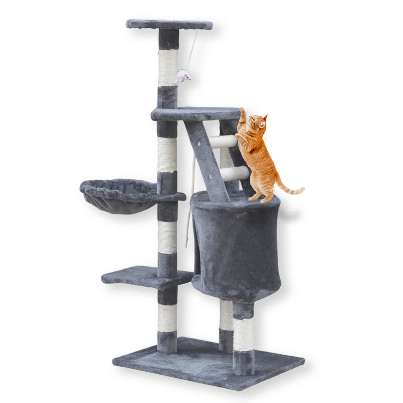 87777.jpg GLEE SCRATCHING POST ARIA GREY 55x40x120cm - Image 1