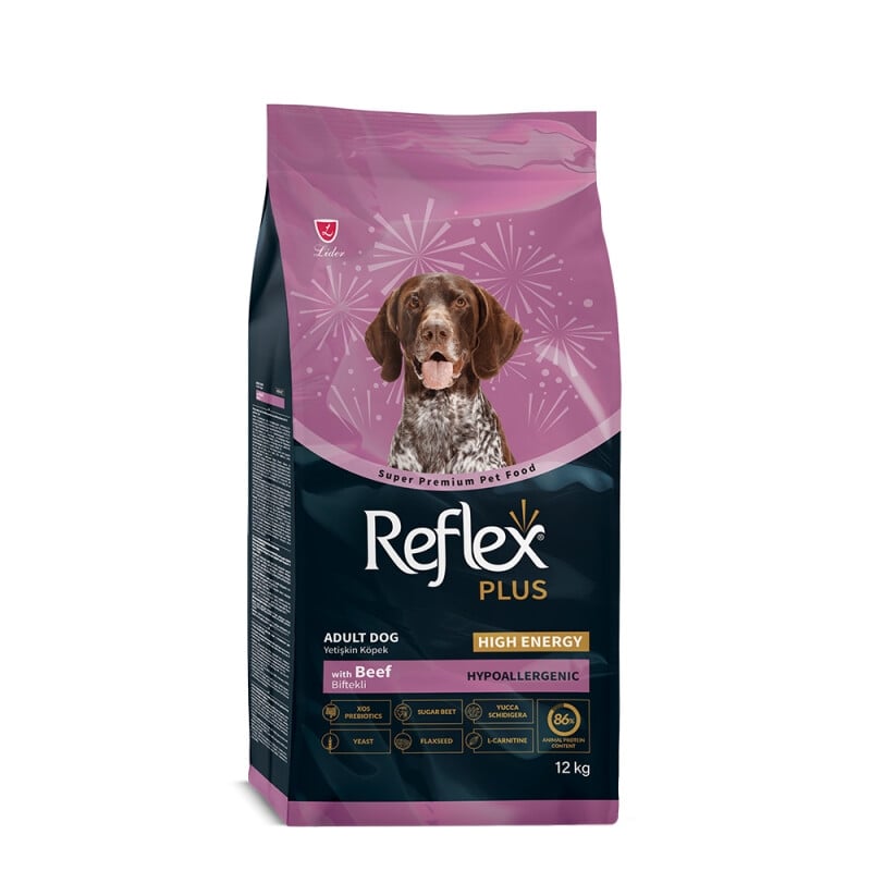 L10893.jpg REFLEX PLUS MEDIUM LARGE BREED ADULT DOG FOOD BEEF HIGH ENERGY 12KG - Image 1