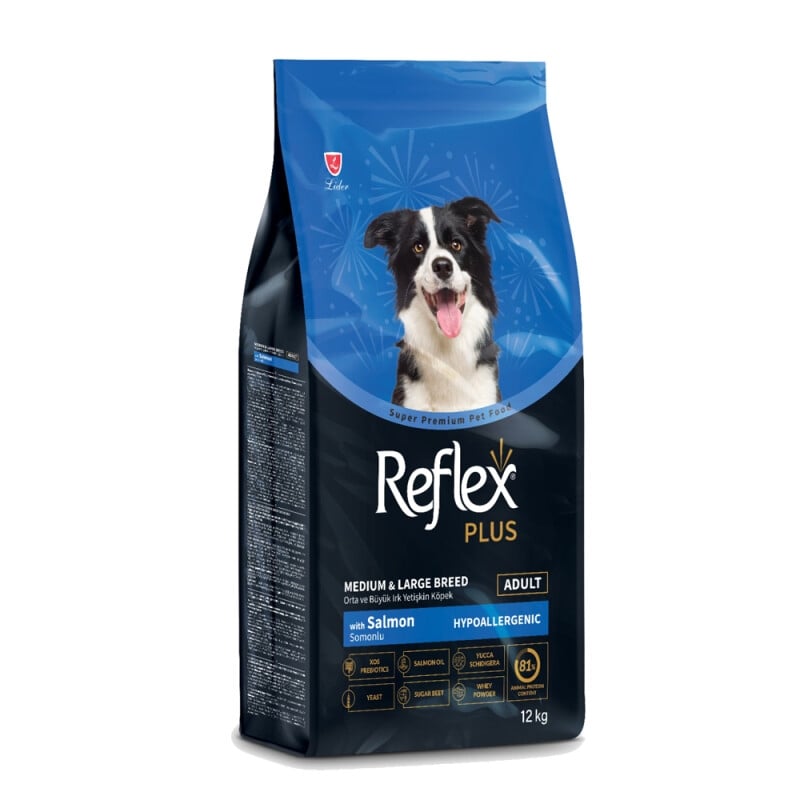 L10897.jpg REFLEX PLUS MEDIUM LARGE BREED ADULT DOG FOOD SALMON 12KG - Image 1