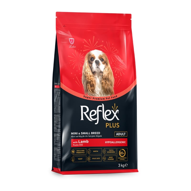 L14015.jpg REFLEX PLUS MINI SMALL BREED ADULT DOG FOOD LAMB 3KG - Image 1